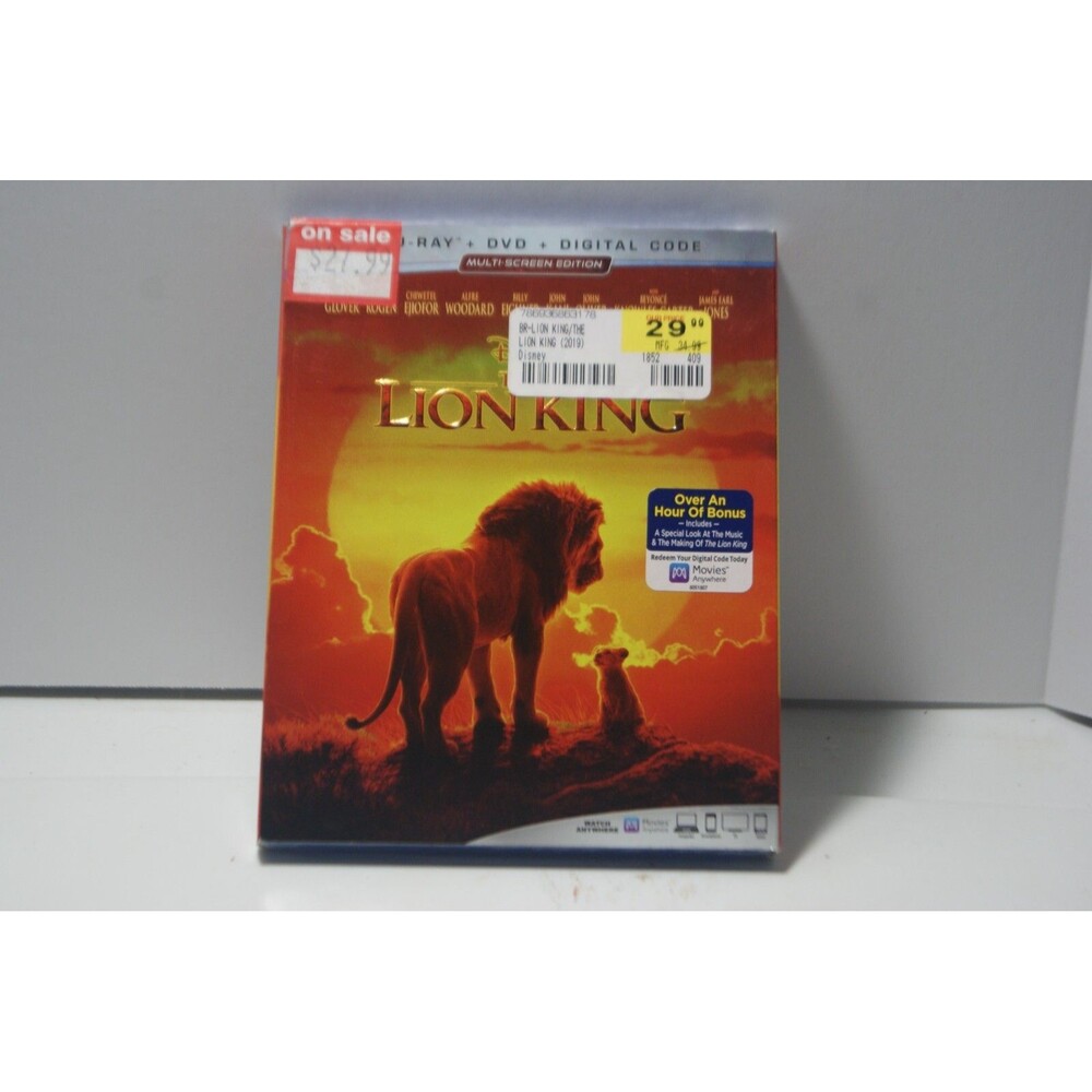 The Lion King Disney Live Action Blu-ray and DVD combo New Sealed with slipcover